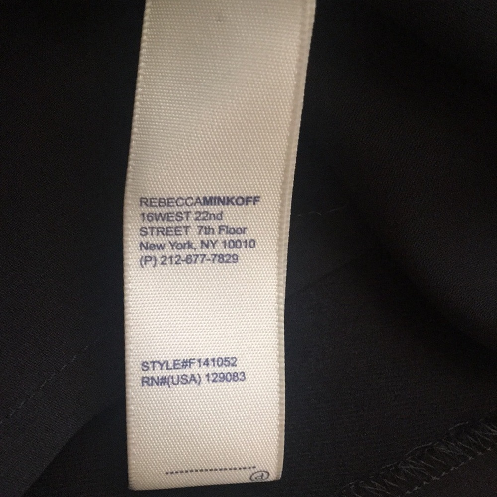 Rebecca Minkoff NWOT Sz-0 Blk Eli Leather TrimLBD - Picture 11 of 12